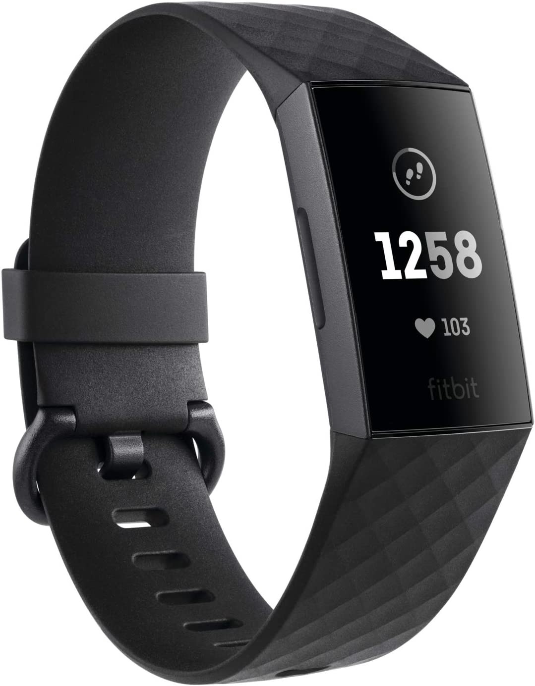 Fitbit Charge 3 Advanced Fitness Tracker with Heart Rate, Graphite/Black, One Size