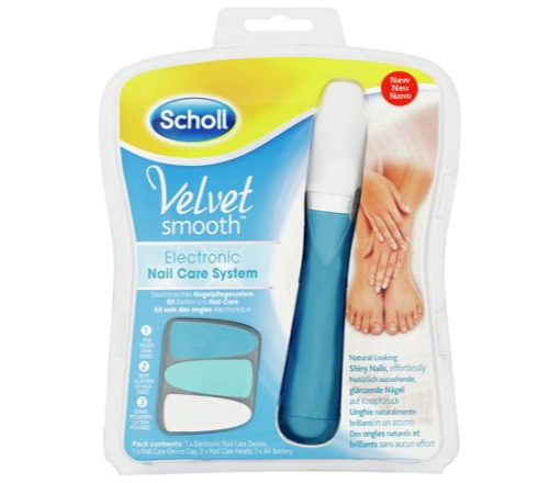 Scholl Velvet Smooth Electronic Nail Care System - Blue. 