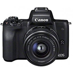 Canon EOS M50 Compact System Camera and EF-M 15-45 mm f/3.5-6.3 IS STM Lens - Black