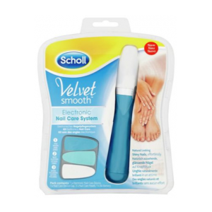 Scholl Velvet Smooth Electronic Nail Care System - Blue. 